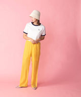ロゴ刺繍リンガーTシャツ
