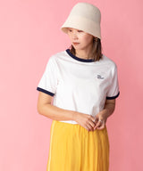 ロゴ刺繍リンガーTシャツ