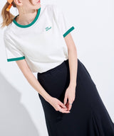 ロゴ刺繍リンガーTシャツ