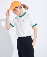 ロゴ刺繍リンガーTシャツ