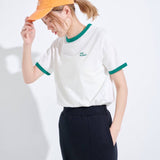 ロゴ刺繍リンガーTシャツ