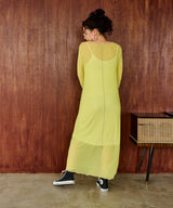 【メール便】配色メローシアーロングワンピース