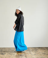 バンドカラー切替デザインシアーシャツ