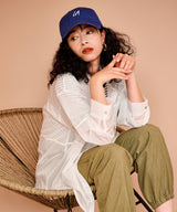 バンドカラー切替デザインシアーシャツ