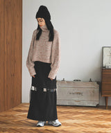 トリコロールヤーンハイネックニット