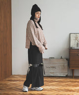 トリコロールヤーンハイネックニット