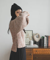 トリコロールヤーンハイネックニット