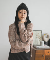 トリコロールヤーンハイネックニット