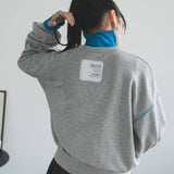 ボリュームスリーブワッペン付きスウェット