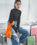 【メール便】指ぬき配色メローシアータートル