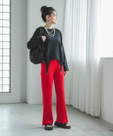 ダンボールセミフレアニットパンツ