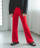 ダンボールセミフレアニットパンツ