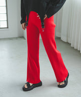 ダンボールセミフレアニットパンツ