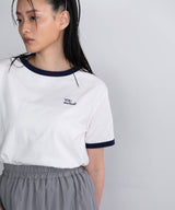 ロゴ刺繍リンガーTシャツ