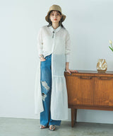 ティアードシャツカラーワンピース