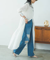 ティアードシャツカラーワンピース