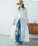 ティアードシャツカラーワンピース