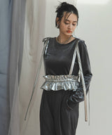 【メール便】メタリックハーネスリボンベルト