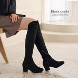 5cmローヒール楽チン美脚ニーハイブーツ【大きいサイズ有】