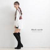 5cmローヒール楽チン美脚ニーハイブーツ【大きいサイズ有】