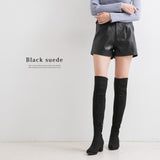 5cmローヒール楽チン美脚ニーハイブーツ【大きいサイズ有】