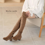 5cmローヒール楽チン美脚ニーハイブーツ【大きいサイズ有】