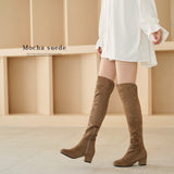 5cmローヒール楽チン美脚ニーハイブーツ【大きいサイズ有】