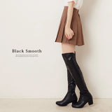 5cmローヒール楽チン美脚ニーハイブーツ【大きいサイズ有】