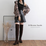 5cmローヒール楽チン美脚ニーハイブーツ【大きいサイズ有】