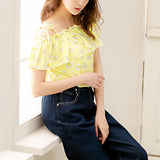 【メール便】肩紐取り外しOK♪オフショル&ベア6wayフリルトップス