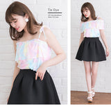 【メール便】肩紐取り外しOK♪オフショル&ベア6wayフリルトップス