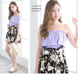 【メール便】肩紐取り外しOK♪オフショル&ベア6wayフリルトップス