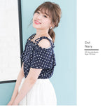 【メール便】肩紐取り外しOK♪オフショル&ベア6wayフリルトップス