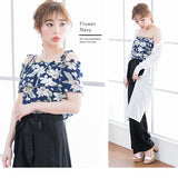 【メール便】肩紐取り外しOK♪オフショル&ベア6wayフリルトップス