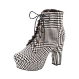 10.5cmヒール最強美脚レースアップショートブーツ【大きいサイズ有】