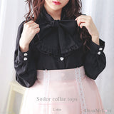 【メール便】ボウタイリボンフリルブラウス