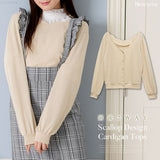 【メール便】前後2wayスカラップフェミニンカーディガン