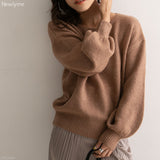 バルーンスリーブニットトップス