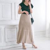 【メール便】ラッフルフリルスリーブリブトップス