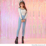 バックレースアップハイウエストオールインワンスキニーパンツ