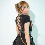 【メール便】バックセクシー開き半袖カットソー