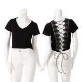 【メール便】バックセクシー開き半袖カットソー