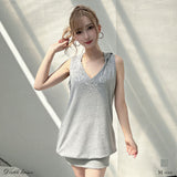 ビジュー付きノースリーブワンピース