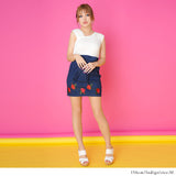 【GW限定】裾バラ刺繍タイトスカート