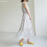 ティアードノースリーブロングワンピース