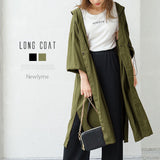 ドロストガウンフードロングコート