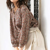 ビットVネックギャザースリーブトップス