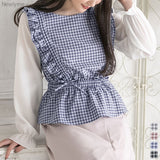 【メール便】肩フリルシフォン袖ブラウス