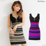 【メール便】フロントジップノースリーブニットワンピース