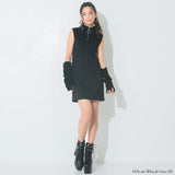 【メール便】リングジップノースリワンピ